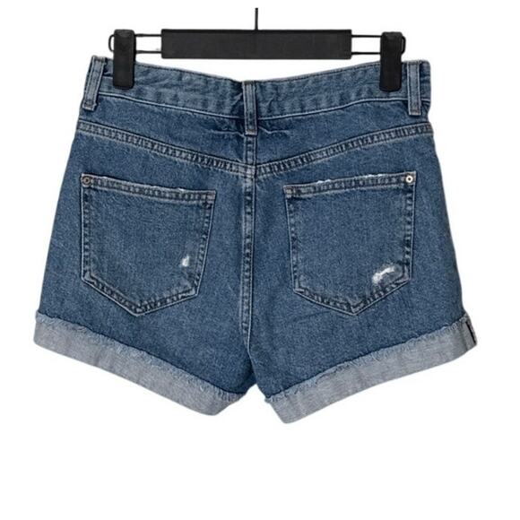 Mango Denim Women's Floral Rose Embroidered Jean Shorts Size 2 - Picture 2 of 6